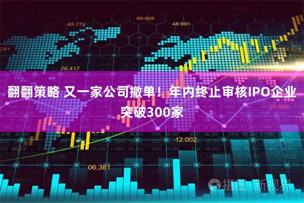翻翻策略 又一家公司撤单！年内终止审核IPO企业突破300家